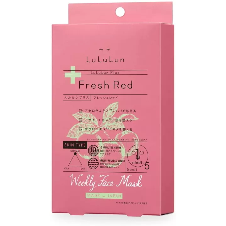 LULULUN - Maschera viso settimanale rosso fresco x5